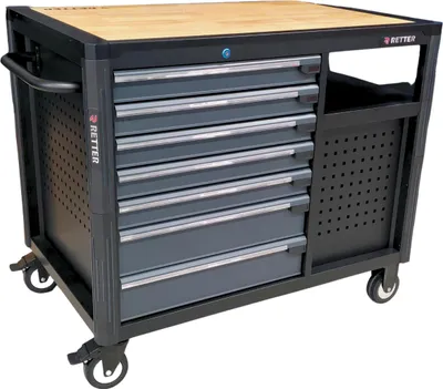 Obrázok produktu pre RETTER Mobilný vozík na náradie RS12 – 1110 x 751 x 986 mm vrátane drevenej pracovnej dosky bez náradia