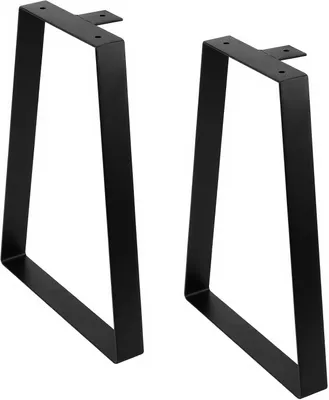 Produktbild von 2 Stück Tischbeine aus Metall in Schwarz, 40 x 28 cm trapezförmige Möbelfüße für DIY-Projekte