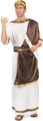 Produktbild von Römischer Imperator Antike Herrenkostüm weiss-braun-gold - L