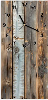 Produktbild von Wanduhr aus Glas mit Motiv Holzwandpaneele- 30 x 60 cm - inkl. Aufhängesystem