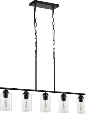Produktbild von VEVOR 5-Flammige Pendelleuchte 60W Metallketten Lineare Kronleuchter Landhausstil