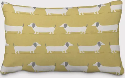 Produktbild von SCHÖNER LEBEN. Kissenhülle Fryett`s Dackel Dachshund senf gelb Größe 60x80cm (HxB) 60x80cm (HxB) Größe