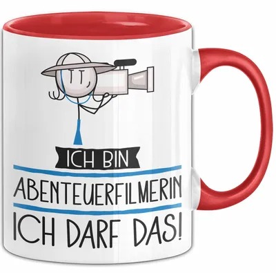 Produktbild von Geschenk für Abenteuerfilmerin Tasse Lustige Geschenkidee Geburtstag Ich Bin Abenteuerfilmerin Ich Darf Das (Rot)