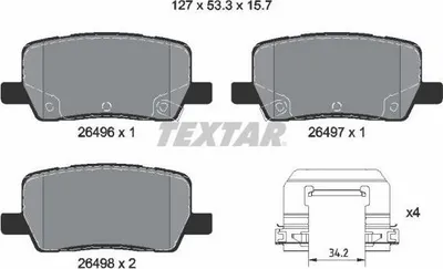 Produktbild von TEXTAR Bremsbeläge Satz Hinten für TESLA Model S (5YJS) 2649601