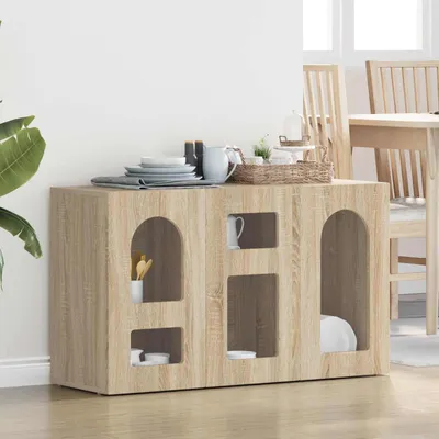 Image de vidaXL Sideboard Chêne Sonoma 100 x 35 x 59 cm Matériau dérivé du bois