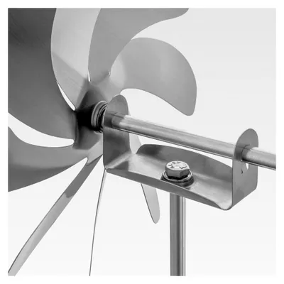 Produktbild von Windrad Windmühle aus Edelstahl mit 20cm Rotor-Durchmesser, kugelgelagert und Windfahne (360° drehbar) - hergestellt in Deutschland