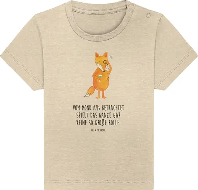 Produktbild von Mr. & Mrs. Panda  T-Shirt Fuchs Lord 12. - 18. Monat - Natural Raw - Geschenk, Mond, Spruch Lustig, Monokel, Organic Baby, Kinder Shirt, Neugierig, Cocktail, Schick
