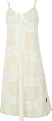 Produktbild von Midikleid mit Patchworkdruck, Sommerkleid, Trägerkleid - Sand, Damen, Creme-weiß, Viskose, Größe: S