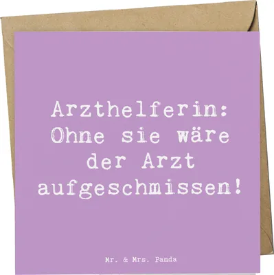 Produktbild von Mr. & Mrs. Panda Grußkarte Spruch Arzthelferin Herz - Lavendeltraum - Geschenk, Glückwunschkarte, Berufsliebe, doppelkarte, Berufsgestaltung, Beruf, Alltagshilfe