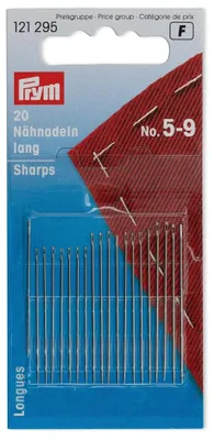 Nähnadeln aus Stahl, Größe 5-9, 20 Stück, Silber