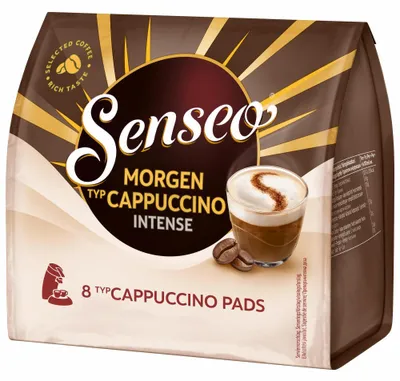 Produktbild von Senseo Morgen Typ Cappuccino Intense, Kaffeepads, Löslicher Kaffee, 8 Pads