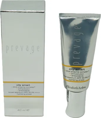 Zdjęcie produktu dla Elizabeth Arden Prevage City Smart Broad Spectrum SPF 50 Hydrating Shield, Kobiety, 40 ml, Krem, Skóra uniwersalna, Rozjaśniający, Nawilżający, Ochrona, Wzmacniający, Tubka