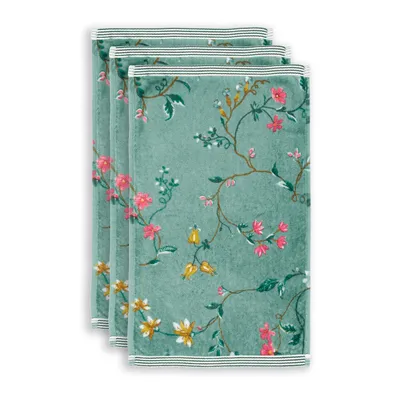 Produktbild von Pip Studio Gästetuch-Set Les Fleurs 3x Farbe Grün, Größe 30x50 x 3