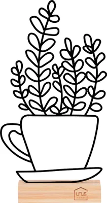 Produktbild von UNUS Deko Aufsteller Tasse mit Blumen aus Metall schwarz