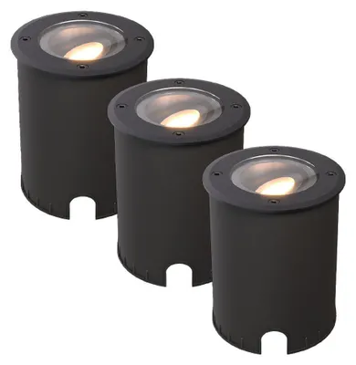 Image de HOFTRONIC - Spot au sol LED 4W IP67 dimmable incl. lampe GU10 Noir
