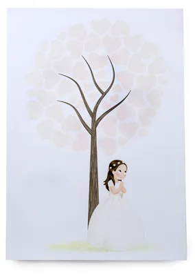 Widmungsfolie Mädchen Kommunion, Weiß, 42 x 29,5 cm