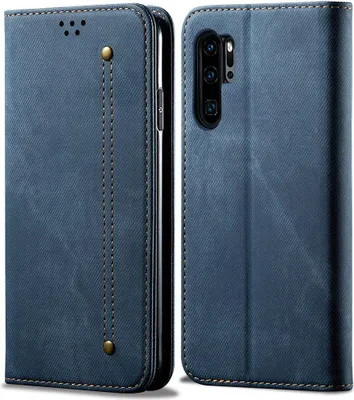 Image de Huawei P30 Pro Case, étui portefeuille en cuir avec fermeture magnétique et étui avec fonction stand pour Huawei P30 Pro bleu