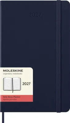 Produktbild von Moleskine 12 Monate Tageskalender 2027, Large/A5, 1 Tag = 1 Seite, Fester Einband, Saphir