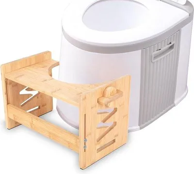 Produktbild von Famanu Toilettensitz Hocker - Höhenverstellbar - Gesunde Sitzhaltung - Für Erwachsene und Kinder