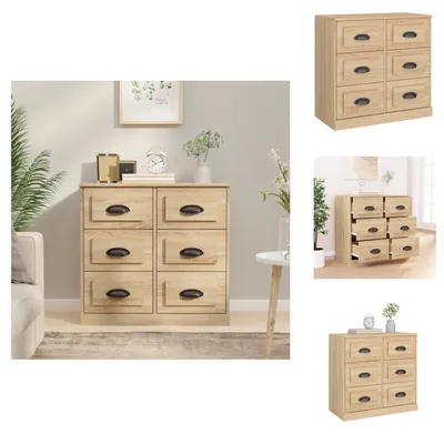 Imagen del producto de vidaXL Mueble aparador Sonoma, roble, 70x35,5x67,5 cm, material de madera - Aparadores