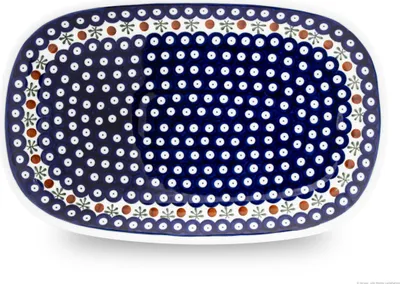 Produktbild von Original Bunzlauer Keramik Servierplatte breit und oval Platte Teller 37,3x23,5x2,5 cm Design 41