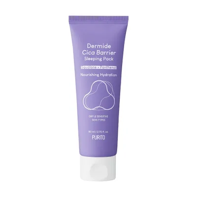 Obrázek produktu pro Purito Dermide Cica Barrier Sleeping Pack Noční regenerační krém s extraktem z asijské centely, 80 ml