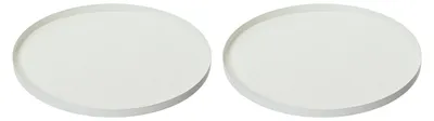 Produktbild von Dekoratives Tablett rund 30-35cm Metall matt 2er Set - Weiß