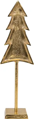 Image de Arbre de Noël sur pied - aluminium - finition dorée - 56 cm de haut