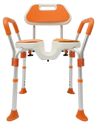 Obrázek produktu pro Sprchová židle, protiskluzový design, výškově nastavitelná, oranžová