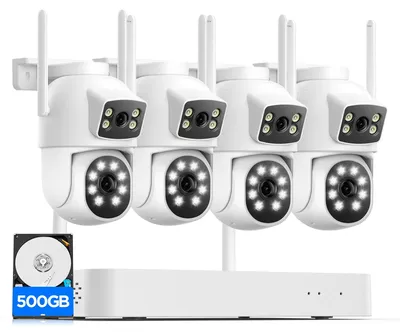 Image de Système de caméra de surveillance sans fil PTZ 2K avec vision nocturne et enregistreur NVR