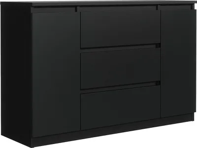 Produktbild von Mobelsta Kommode, Schrank mit Schubladen, Modernes Sideboard, Schubladenschrank, Kommodenschrank, Schwarz 120x39x78,5 cm
