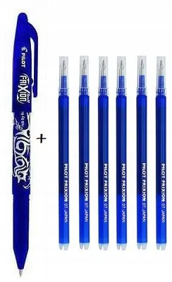 Produktbild von PILOT FRIXION Kugelschreiber Set mit 6 blauen Tintenrollern