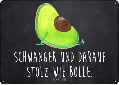 Produktbild von Mr. & Mrs. Panda tafel Avocado Schwangerschaft DIN A4 - Kreidetafel - Geschenk, Baby, Schild, Schwanger, Retro Blechschild, Türschild, Wunder, Wandbild