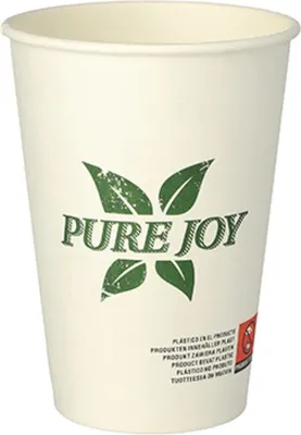 Produktbild von Trinkbecher, Pappe 0,25 l Ø 8 cm · 10,8 cm weiss "Pure Joy"