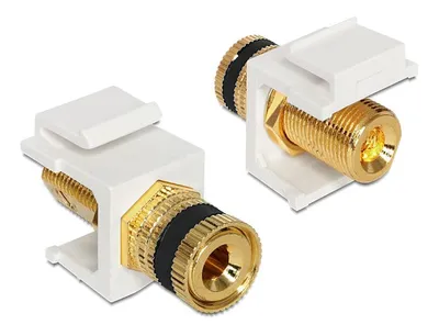 Produktbild von DeLOCK 86303, Schwarz, Gold, Weiß, terminal Post, Thread Jack, 16,3 mm, 28,8 mm, 22,3 mm