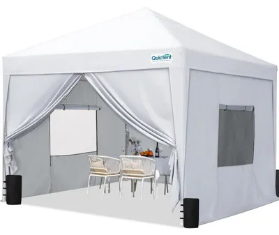 Immagine prodotto di Gazebo pop-up impermeabile 3x3 metri, con pareti laterali, protezione UV 50+, struttura in acciaio, colore bianco
