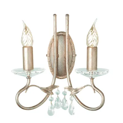Immagine prodotto di Lampada da parete, acciaio cristallo, argento oro, H 29,5 cm