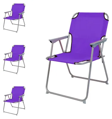 Produktbild von 4 Stück Campingstuhl Stoff Oxfort Metall Lila