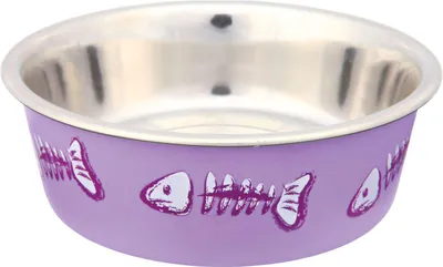 Produktbild von TRIXIE Napf, Fischgräte, Edelstahl / Kunststoff / Gummiring, 0,25 l / Ø 12 cm
