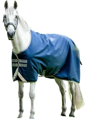 Produktbild von Horseware Ireland Outdoordecke 0g Amigo® Bravo 12 Original Regendecke Navy/Titanium Grey & Silver 130 (6'0)