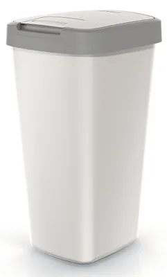Produktbild von Compacta Q Mülleimer 25L, Aschgrau mit Grau Abfalleimer, Schwingdeckel Biomülleimer, Papierkorb, Mülltonne für Küche, Bad, Büro & Abfalltrennung