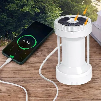 Produktbild von Solar Camping-Lampe mit 4 Lichtmodi - 1000 Lumen - Magnetisch - Rotes Licht - Portabla Lampen