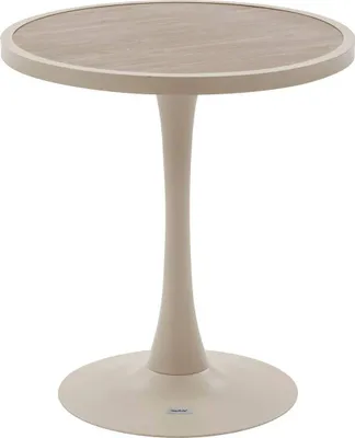 Produktbild von Bistro-gartentisch "ovialon" holzeffekt ton &amp leinen aus aluminium   - Hespéride