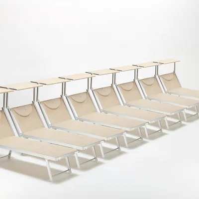Produktbild von 20er Set Liegestühle Strandliegen Sonnenliegen aus Aluminium Santorini - Beige