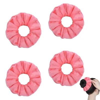 Immagine prodotto di Elastici per capelli in velluto rosa, confezione da 4 pezzi, per donna