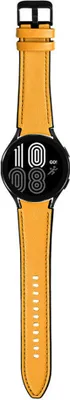Produktbild von Strap-it Samsung Galaxy Watch 5 - 44mm Hybrid- Lederarmband (Gelb)