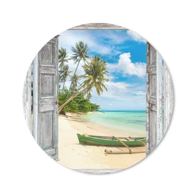 Produktbild von MuchoWow® Mauspad Mousepad Kanu - Strand - Palme - Aussicht 40x40 cm - Mousepads - Maus Mat - Pad - Mausunterlage - Schreibtisch Accessoires