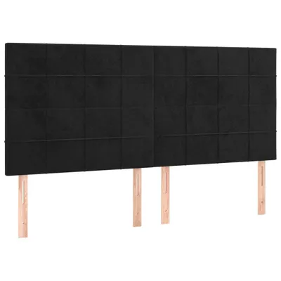 Immagine prodotto di vidaXL Testiere 4 pezzi nero 100x5x78/88 cm velluto
