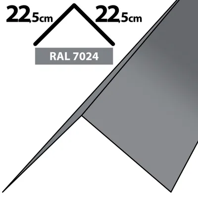 Produktbild von 2m Winkelblech Kantblech Kante Blechwinkel pulverbeschichtetes 0,5mm Zuschnitt 45cm RAL-7024 Grau