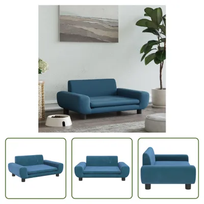Obrázek produktu pro The Living Store Pelíšek pro psy Blue 70x45x33 cm Velvet